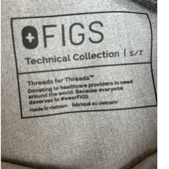 FIGS Technical Collection Scrub Pants Charcoal Grey Teal Drawstring S/T T21003T - Picture 4 of 8